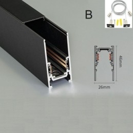 Trilhos de iluminação de trilhos embutidos Perfil de superfície de trilho de alumínio magnético Faixa de luz de trilho ultrafina 100 cm