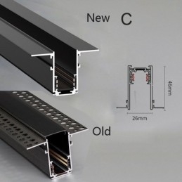 Trilhos de iluminação de trilhos embutidos Perfil de superfície de trilho de alumínio magnético Faixa de luz de trilho ultrafina 100 cm