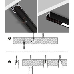 Trilhos de iluminação de trilhos embutidos Perfil de superfície de trilho de alumínio magnético Faixa de luz de trilho ultrafina 100 cm