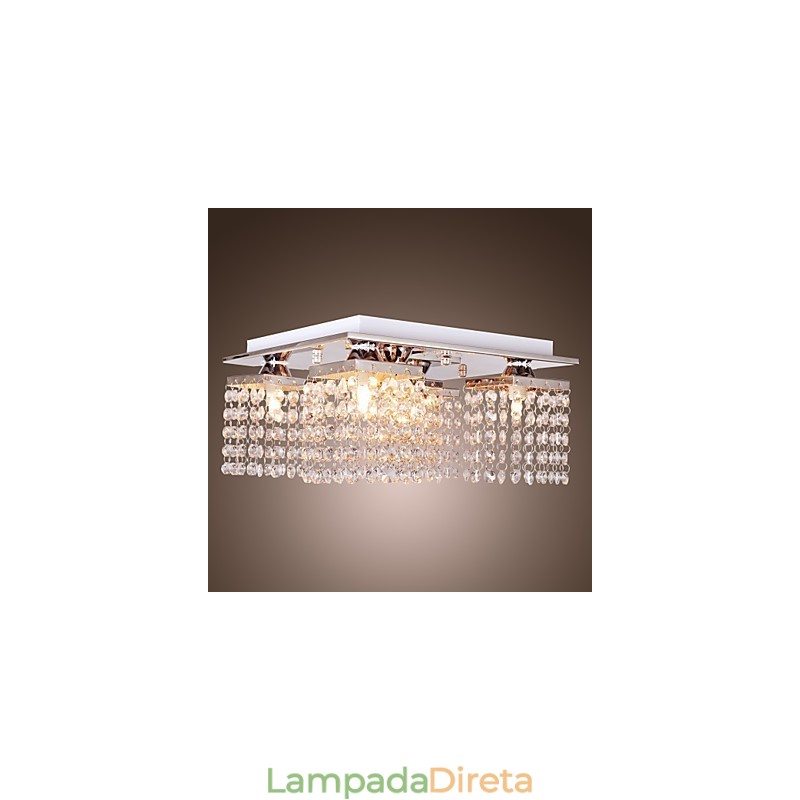 Luminária de Teto Cristal Moderna 5 Luzes