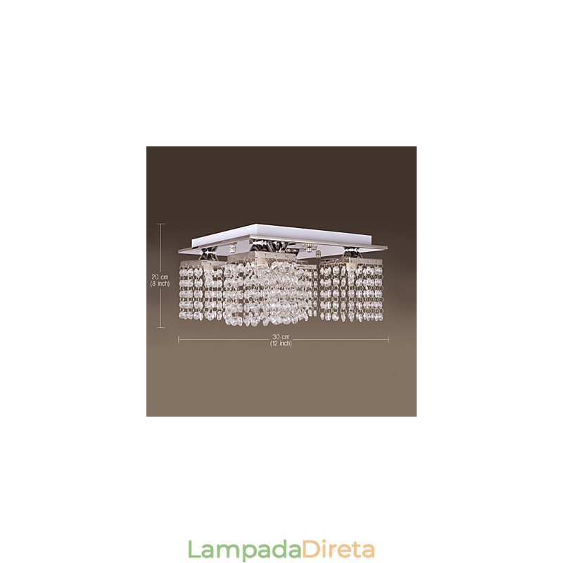 Luminária de Teto Cristal Moderna 5 Luzes
