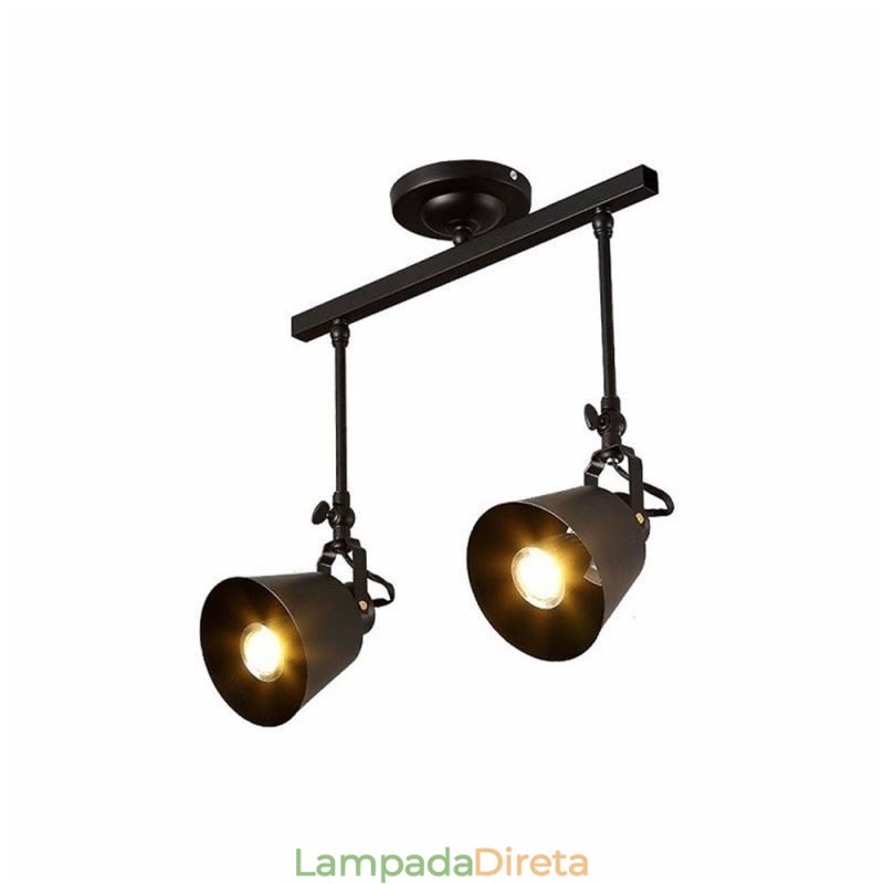 Luminária de teto rústica de ferro estilo country vintage