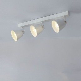 Iluminação de trilho de ferro industrial com holofotes vintage rústicos