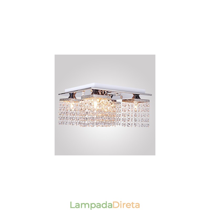 Luminária de Teto Cristal Moderna 5 Luzes