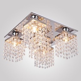 Luminária de Teto Cristal Moderna 5 Luzes