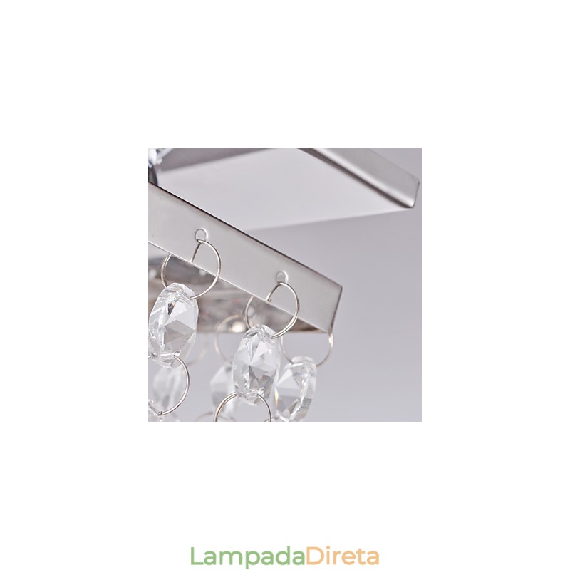Luminária de Teto Cristal Moderna 5 Luzes