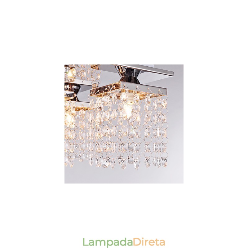 Luminária de Teto Cristal Moderna 5 Luzes