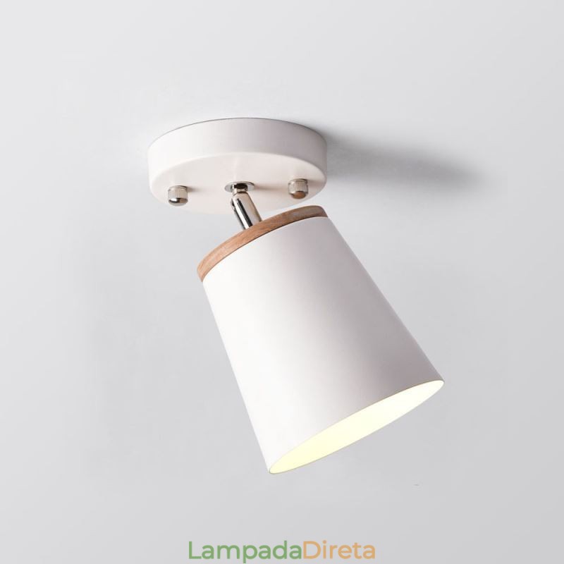 Spot de ferro nórdico, luz de teto simples de madeira (luz única)
