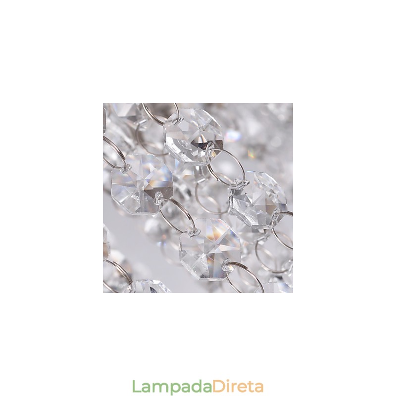 Luminária de Teto Cristal Moderna 5 Luzes