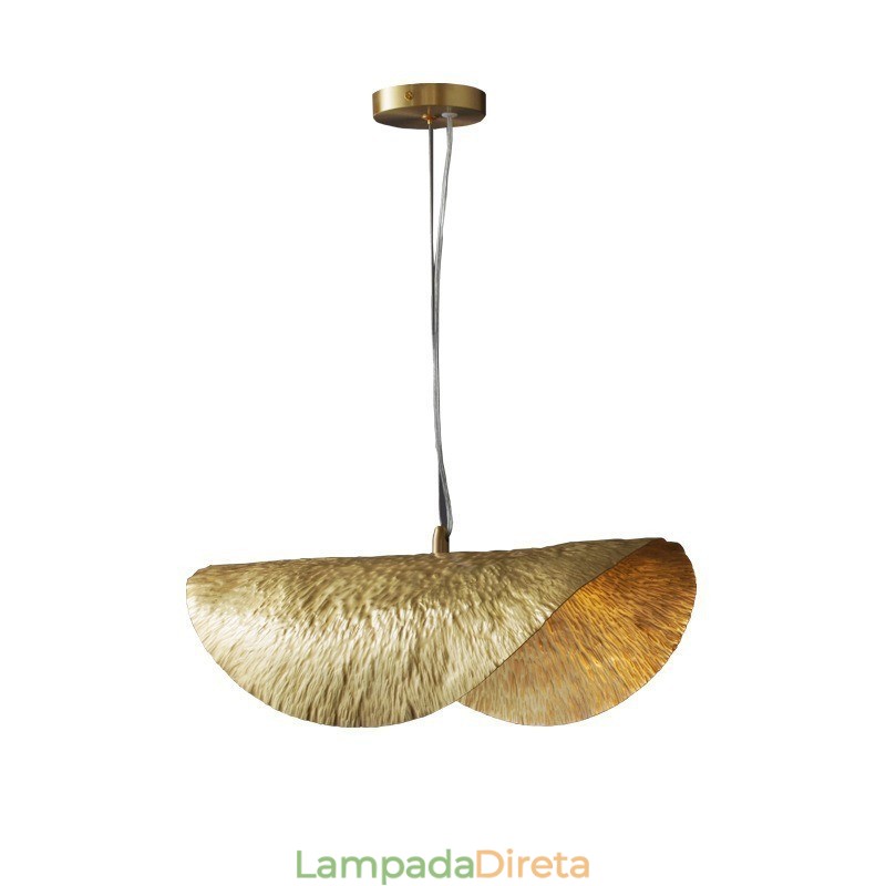 Luminária pendente clássica tradicional de latão puro em metal