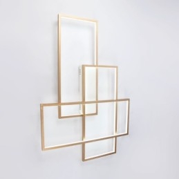 Luminária de teto moderna, contemporânea, dourada, em alumínio, com controle remoto, para sala de estar, quarto (também pode ser usada como luminária de parede)