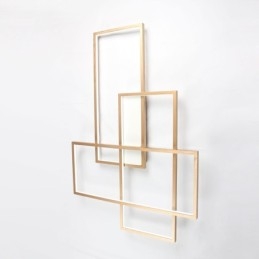 Luminária de teto moderna, contemporânea, dourada, em alumínio, com controle remoto, para sala de estar, quarto (também pode ser usada como luminária de parede)