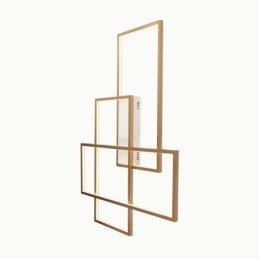 Luminária de teto moderna, contemporânea, dourada, em alumínio, com controle remoto, para sala de estar, quarto (também pode ser usada como luminária de parede)