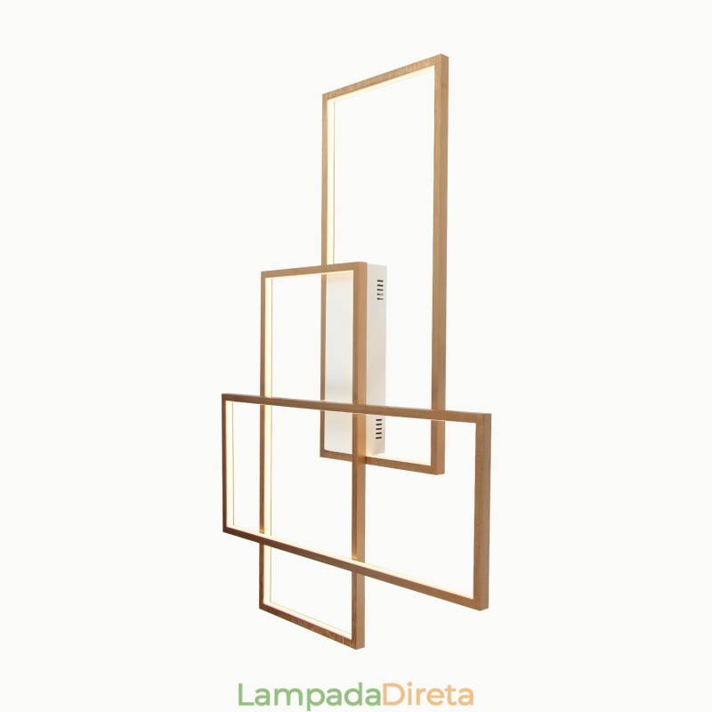 Luminária de teto moderna, contemporânea, dourada, em alumínio, com controle remoto, para sala de estar, quarto (também pode ser usada como luminária de parede)