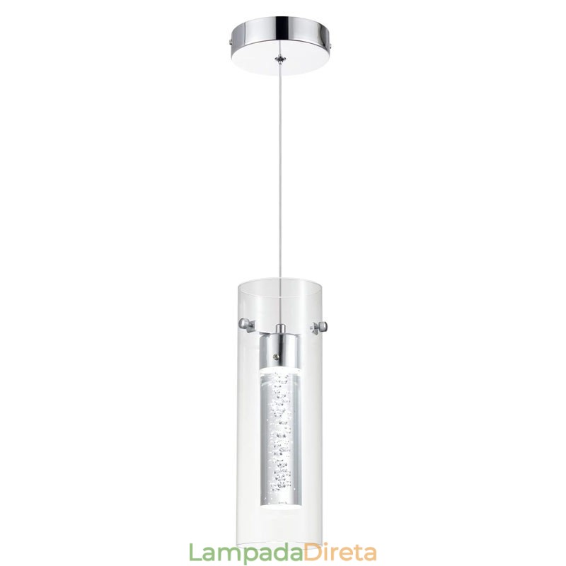 Luminária pendente artística de 3 luzes com cúpulas de vidro e base de lâmpada G4
