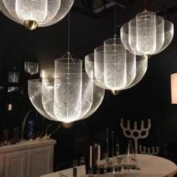 Nordic Grid Designer Criativo e Único Forma Arte Luminária Decorativa Pendente