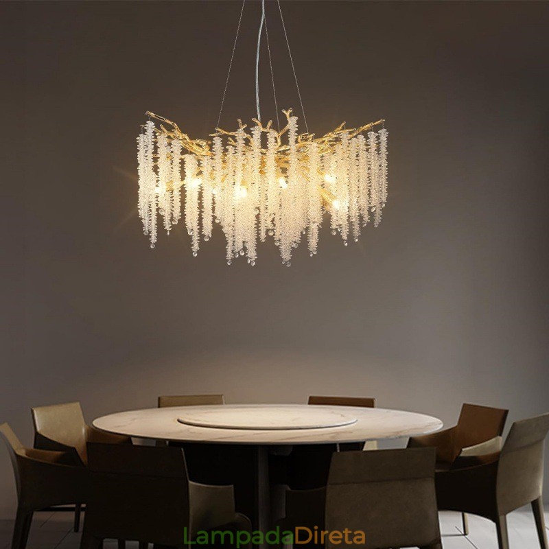 Lustre de cristal moderno e requintado