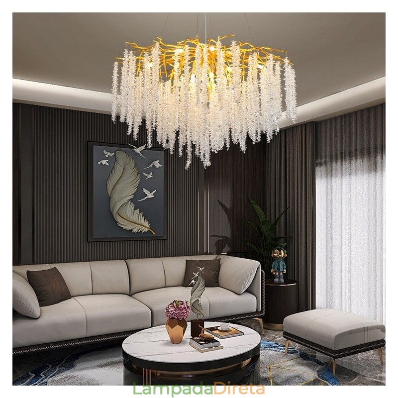 Lustre de cristal moderno e requintado