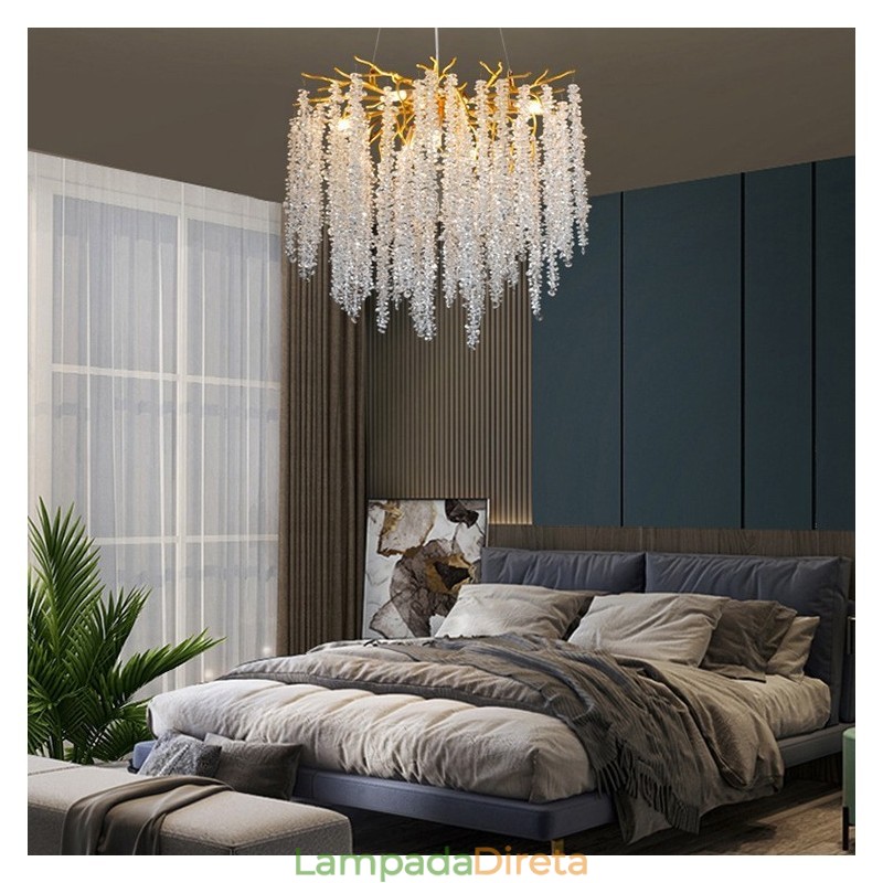 Lustre de cristal moderno e requintado