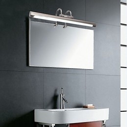 Luzes de espelho de aço inoxidável, luminárias de parede de banheiro de acrílico, luzes de maquiagem, branco frio, branco quente (tamanho: 57X13,5X15)