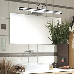 Luzes de espelho de aço inoxidável, luminárias de parede de banheiro de acrílico, luzes de maquiagem, branco frio, branco quente (tamanho: 57X13,5X15)
