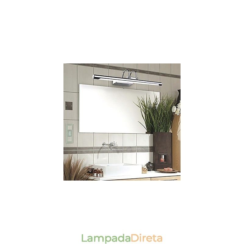 Luzes de espelho de aço inoxidável, luminárias de parede de banheiro de acrílico, luzes de maquiagem, branco frio, branco quente (tamanho: 57X13,5X15)