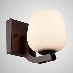Luminária de parede de ferro com cúpula de vidro, arandelas de parede clássicas e modernas
