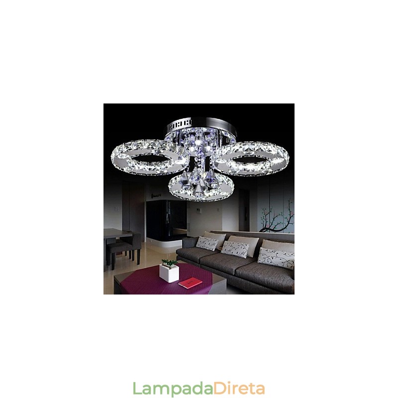 Moderno Contemporâneo Cristal Cromado Metal Montagem Embutida