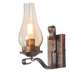 Luminária de parede de vidro nórdico retrô rústica, arandela de cabeceira para quarto, luminárias de parede industriais vintage