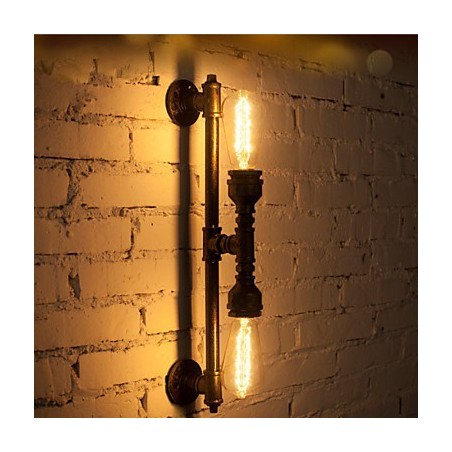 Luminária de parede de tubo de água de ferro forjado, luzes de corredor vintage, luminária de parede de ferro loft, lâmpada incandescente Edison, lâmpada FJ DB2 046A0 Luminária de parede de tubo de água de ferro forjado, luzes de corredor vintage, luminária de parede de ferro loft, lâmpada incandescente Edison, lâmpada FJ DB2 046A0