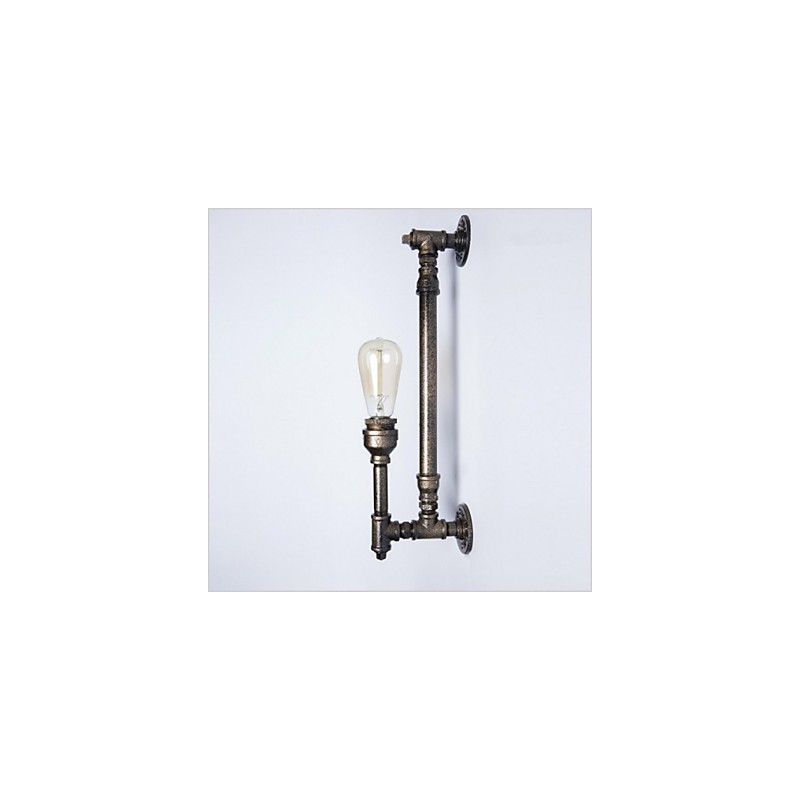 Luminária de parede de tubo de água de ferro forjado, luzes de corredor vintage, luminária de parede de ferro loft, lâmpada incandescente Edison, lâmpada FJ DB2 046A0