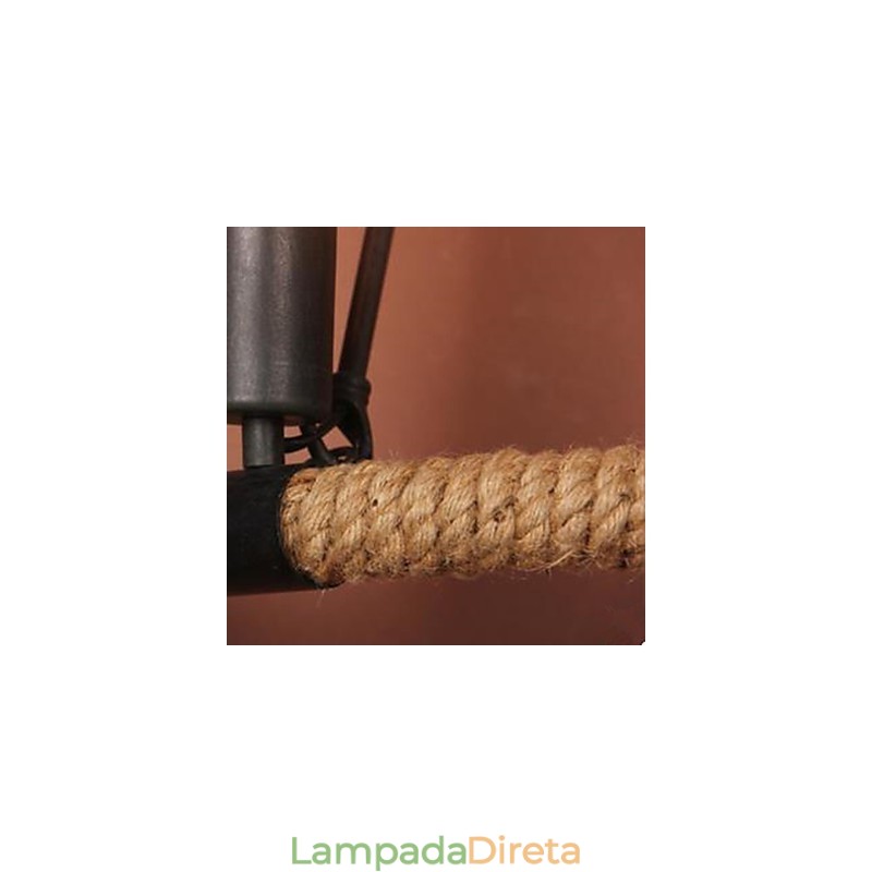 Luminária de parede em corda de cânhamo semicircular contratada para escada de varanda