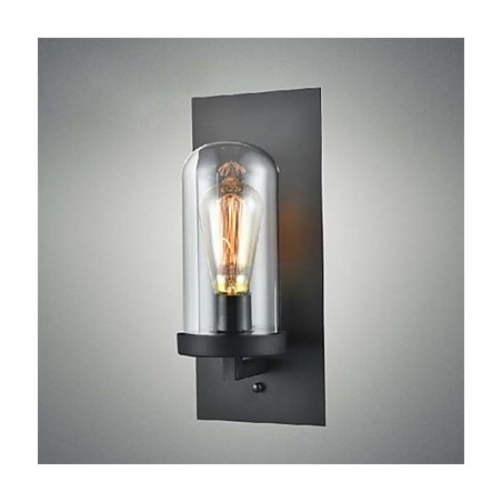 Luminárias de estilo rústico, arandela de vidro de ferro, luminária de parede retrô, luz dos EUA Luminárias de estilo rústico, arandela de vidro de ferro, luminária de parede retrô, luz dos EUA