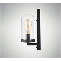 Luminárias de estilo rústico, arandela de vidro de ferro, luminária de parede retrô, luz dos EUA