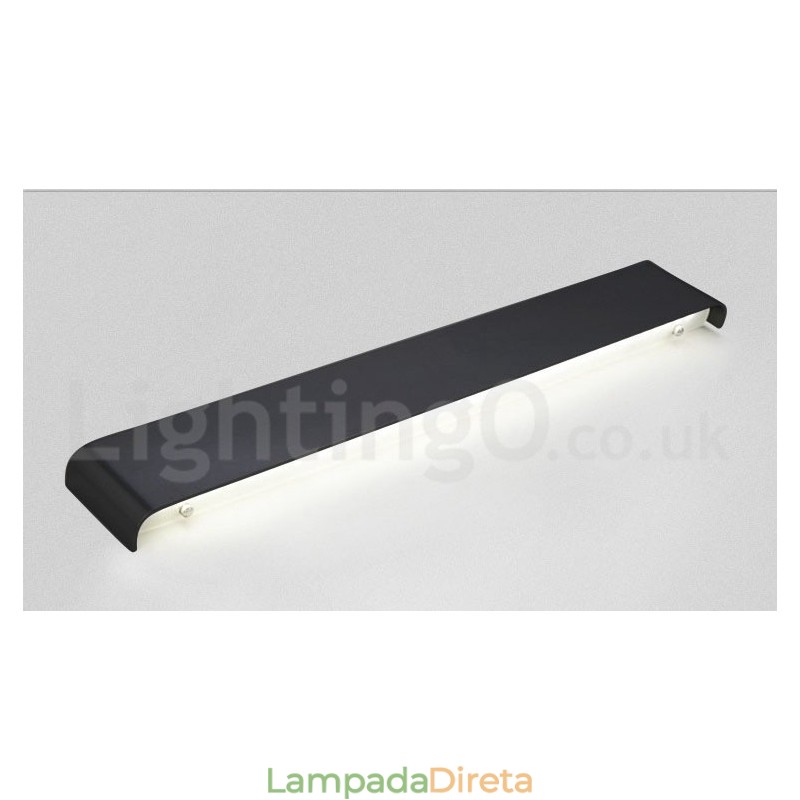 Luminárias de parede contemporâneas longas e modernas e arandelas para iluminação interna de parede de metal IP 44 para banheiro, quarto, sala de estar