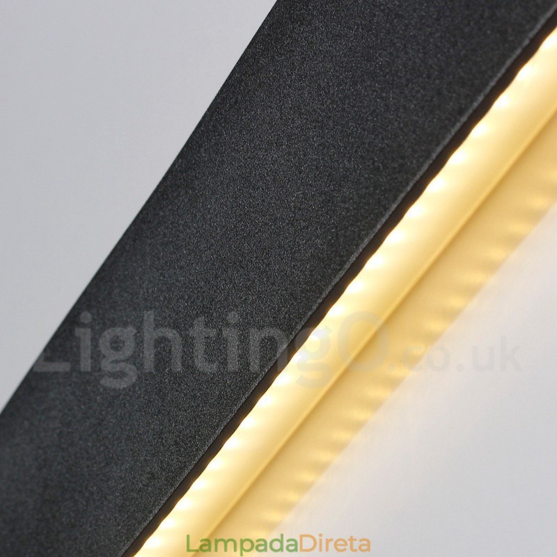 Luminárias de parede contemporâneas longas e modernas e arandelas para iluminação interna de parede de metal IP 44 para banheiro, quarto, sala de estar