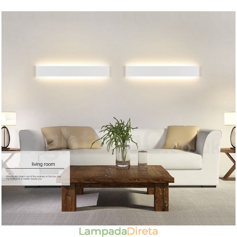 Luminárias de parede contemporâneas longas e modernas e arandelas para iluminação interna de parede de metal IP 44 para banheiro, quarto, sala de estar