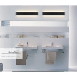 Luminárias de parede contemporâneas longas e modernas e arandelas para iluminação interna de parede de metal IP 44 para banheiro, quarto, sala de estar