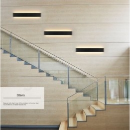Luminárias de parede contemporâneas longas e modernas e arandelas para iluminação interna de parede de metal IP 44 para banheiro, quarto, sala de estar