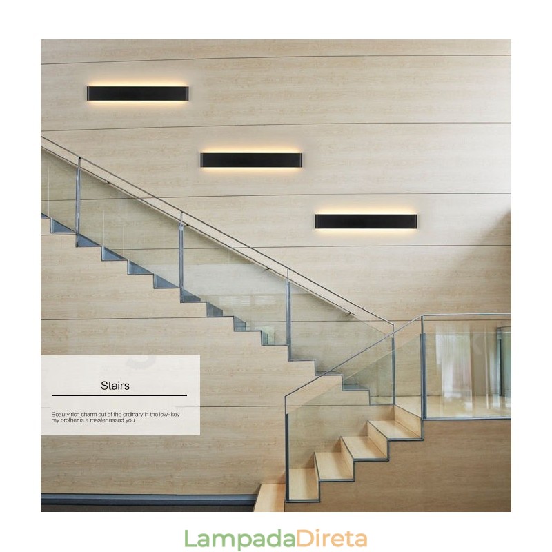 Luminárias de parede contemporâneas longas e modernas e arandelas para iluminação interna de parede de metal IP 44 para banheiro, quarto, sala de estar