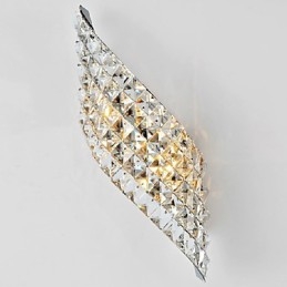 Luminária de parede de cristal moderna com incisão galvanizada e têmpera
