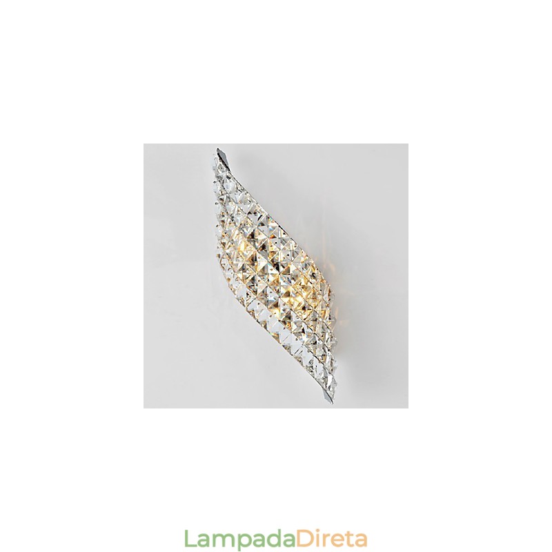 Luminária de parede de cristal moderna com incisão galvanizada e têmpera