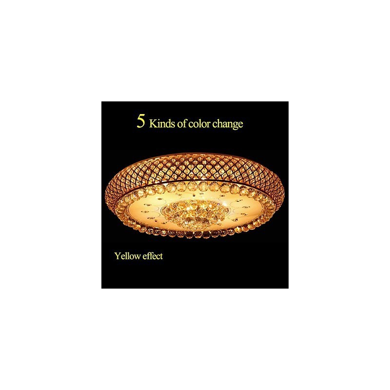 Luminária de teto redonda de cristal absorvente com cúpula de 80 cm de diâmetro e contém 15 lâmpadas