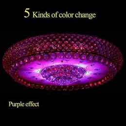 Luminária de teto redonda de cristal absorvente com cúpula de 80 cm de diâmetro e contém 15 lâmpadas