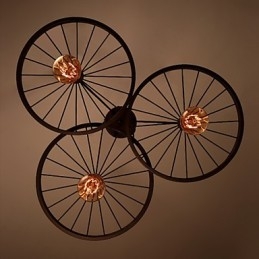 Luminárias pendentes retrô estilo loft, lustre de ferro forjado estilo industrial, rodas americanas