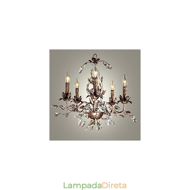 Lustre de metal de latão antigo estilo vela vintage