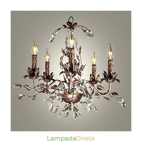 Lustre de metal de latão antigo estilo vela vintage Lustre de metal de latão antigo estilo vela vintage