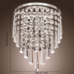 Luminária de parede semicircular em Crystal Feature