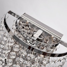 Luminária de parede semicircular em Crystal Feature