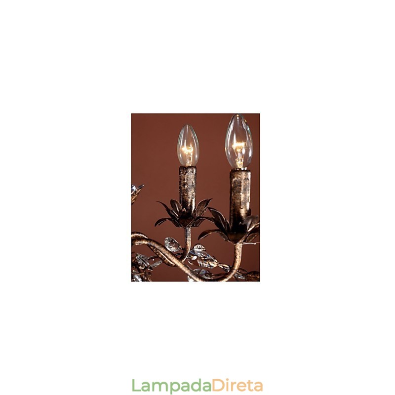 Lustre de metal de latão antigo estilo vela vintage